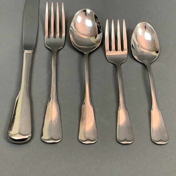 Oneida Profile Plymouth Rock Forks Knife Spoons Stainless Place Setting Lot of 5 - Picture 3 of 12